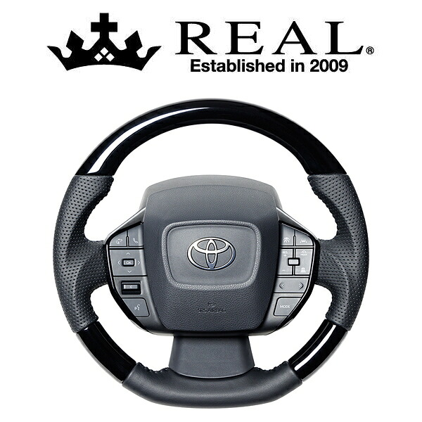 REAL STEERING オリジナルシリーズ トヨタ プリウス 60系用 カラー:ピアノブラック (60-PBW-BK)【ハンドル】【自動車パーツ】レアル ステアリング|矢東アウトレットショップ