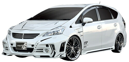 ROWEN CROSS BLAZE STYLE KIT(FRP) 素地 トヨタ プリウスα(プリウスアルファ) 前期 ZVW40W/ZVW41W用 (2T005X00)フロントバンパー/サイドステップ/リヤハーフスポイラーのエアロ3点キット【エアロ】【自動車パーツ】 ロェン クロスブレイズ