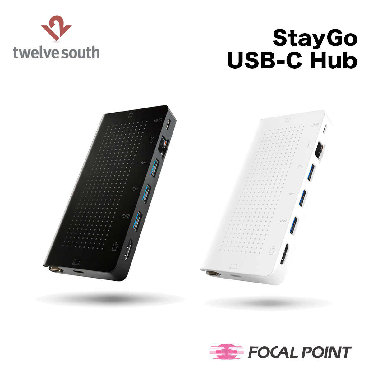 Twelve South / トゥエルブサウス StayGo USB-C Hub / ステイゴー ユーエスビーシーハブ ハブ USB-C MacBook ポート スロット ワークスペース 整頓 ケーブル USBハブ / iMac M1 ノートブックPC iPad Proなどに使えるUSB-Cハブ / TWS-OT-000021 / TWS-OT-000024 11,088円