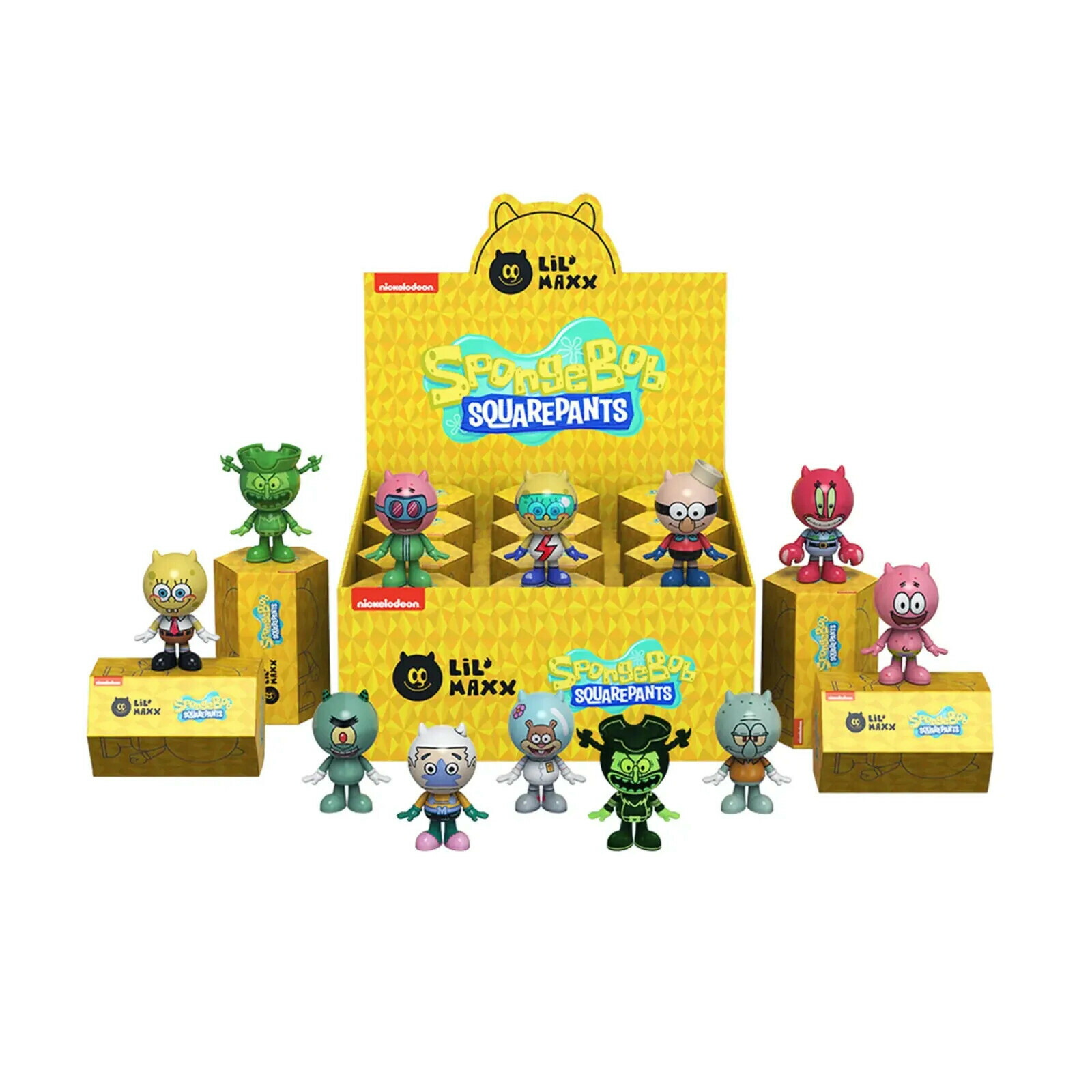 【 スポンジボブ 】 Mighty Jaxx Lil Maxx Sponge Bob Figurine Blind Box ブラインドボックス コレクターフィギュア画像