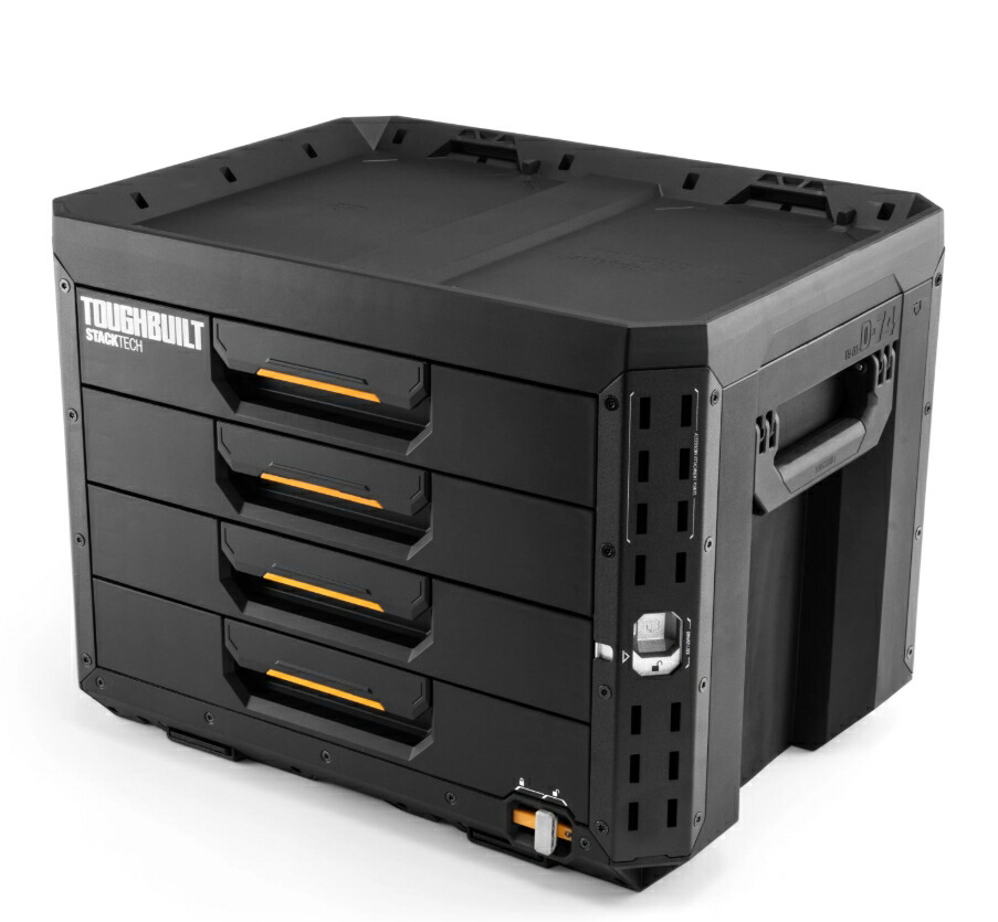 在庫◎【 新入荷 4-Drawr 】 TOUGHBUILT タフビルト STACKTECH4ドロワーボックス(サイドロック)TB-B1-D-74|OutSide Box Furniture
