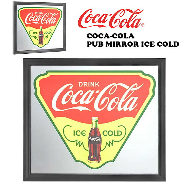 【美品】Coca-Cola　コカ・コーラパブミラー　80´ヴィンテージ　レトロ 送料無料】ビンテージ パブミラー 特大サイズのコカ・コーラ
