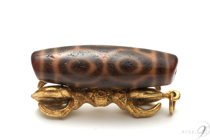 老礦天珠 龍六眼天珠 約46mm×14mm佛六眼 龍眼