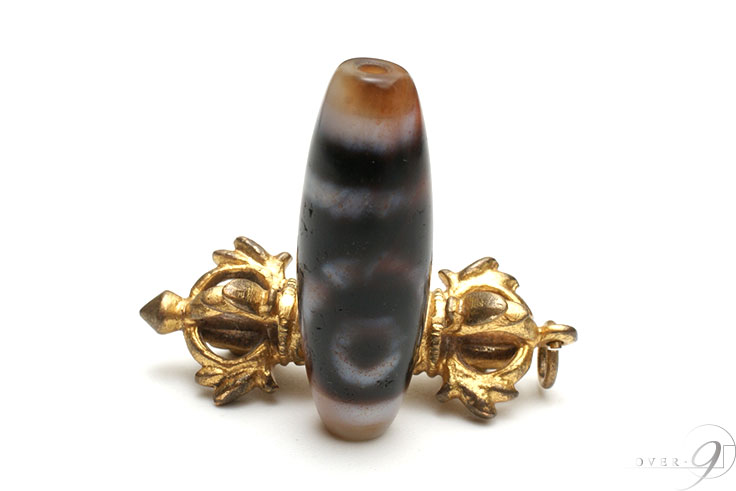 蓮花二眼天珠 楽天市場】【紅朱砂 蓮花 二眼 星辰天珠 約37mm×12mm×11mm