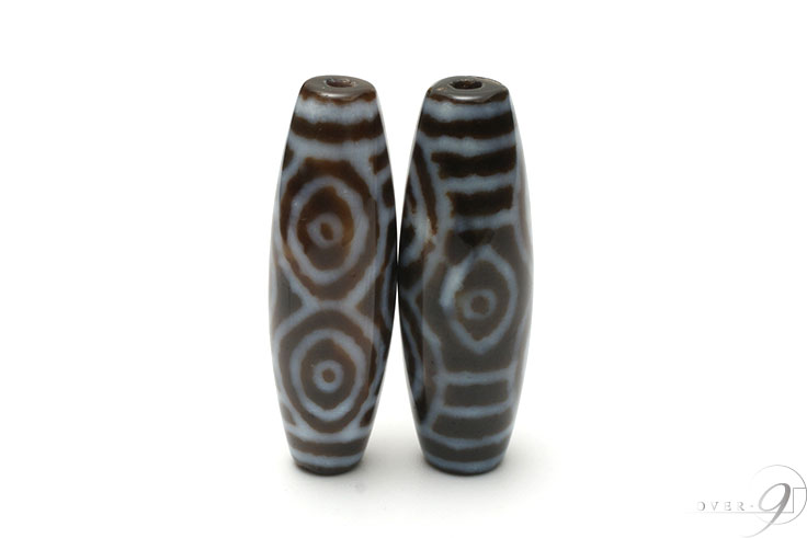 3A　至純天珠　龍眼天珠　約38mm×12mm【メール便可】3A至純天珠 38×12 パワーストーン バラ売り 粒売り　送料無料 【B】