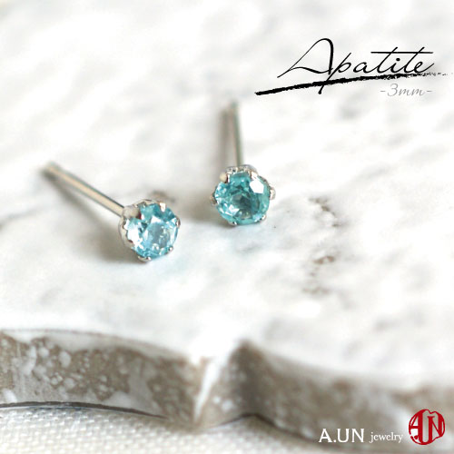 楽天市場】【A.UN jewelry】 アパタイト ピアス 《直径約4ｍｍ》 K18