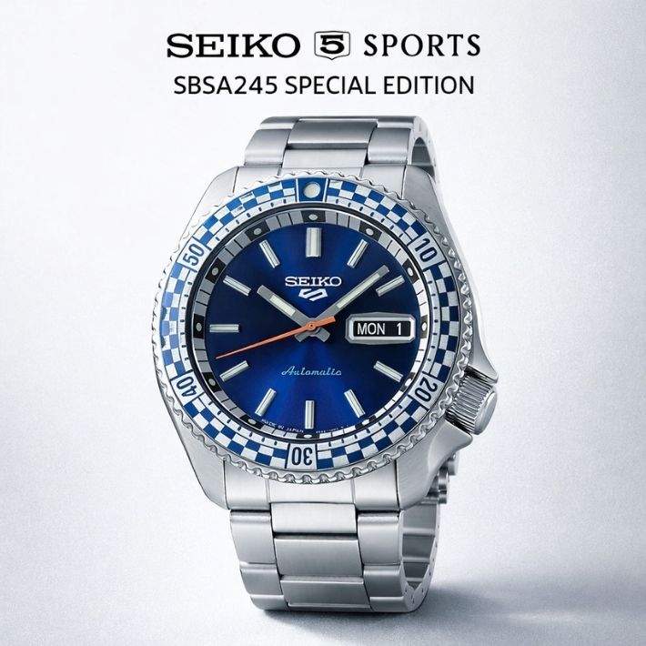 ポイント10倍+先着10名限定10%OFFクーポンセイコー5 スポーツ SEIKO 5 SPORTS 自動巻き 機械式 メンズ 腕時計 4R36 シースルーバック 10気圧防水 チェッカーフラッグ 復刻デザイン ステンレス SBSA243|ファッション雑貨オーバーフラッグ