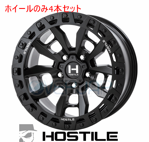4本セット HOSTILE CRANDON (クランドン) アスファルト 17インチ 9.0J 127/5 0 JLラングラー｜OVERJAP
