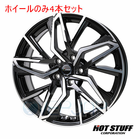 4本セット HOT STUFF Chronus CH-112 メタリックブラックポリッシュ (MB/P) 19インチ 8.0J 114.3/5 35 NX200t AGZ10|OVERJAP