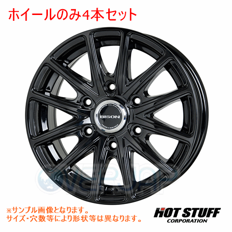 4本セット HOT STUFF BISON BN-01 メタリックブラック (メタリックB) 17インチ 7.5J 139.7/6 28|OVERJAP