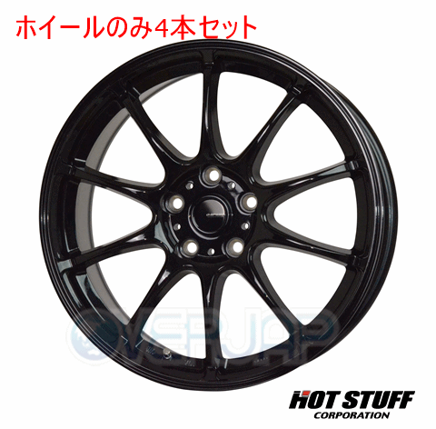 4本セット HOT STUFF G.speed G-07 メタリックブラック (MBK) 16インチ 6.5J 114.3/5 48 SX4 YA41S|OVERJAP