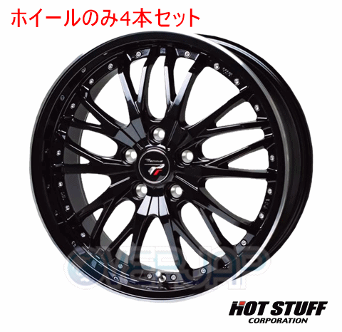 4本セット HOT STUFF Precious HM3 メタリックブラック&リムポリッシュ (MB/リムP) 17インチ 7.0J 114.3/5 50|OVERJAP
