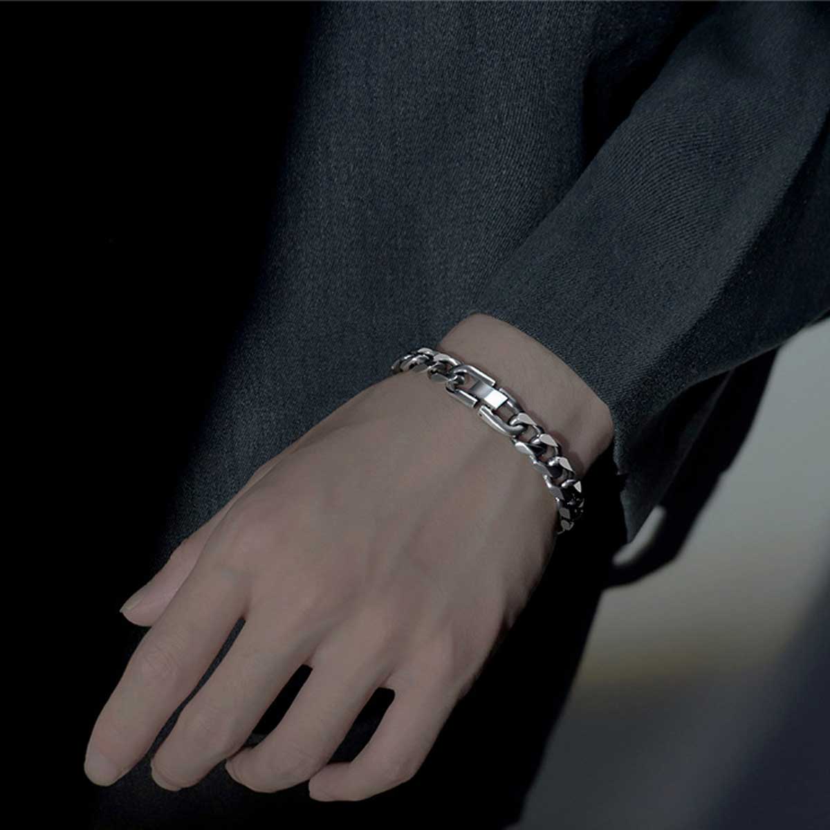 メンズ ブレスレット メンズブレスレット レディースブレスレット バングル 21cm シンプル 送料無料 チェーンブレスレット 長さ17cm ステンレスフラットバックル喜平チェーンブレスレット 19cm 誕生日 贈り物 アクセサリー ステンレス ジュエリー プレゼント 1cm幅 格安