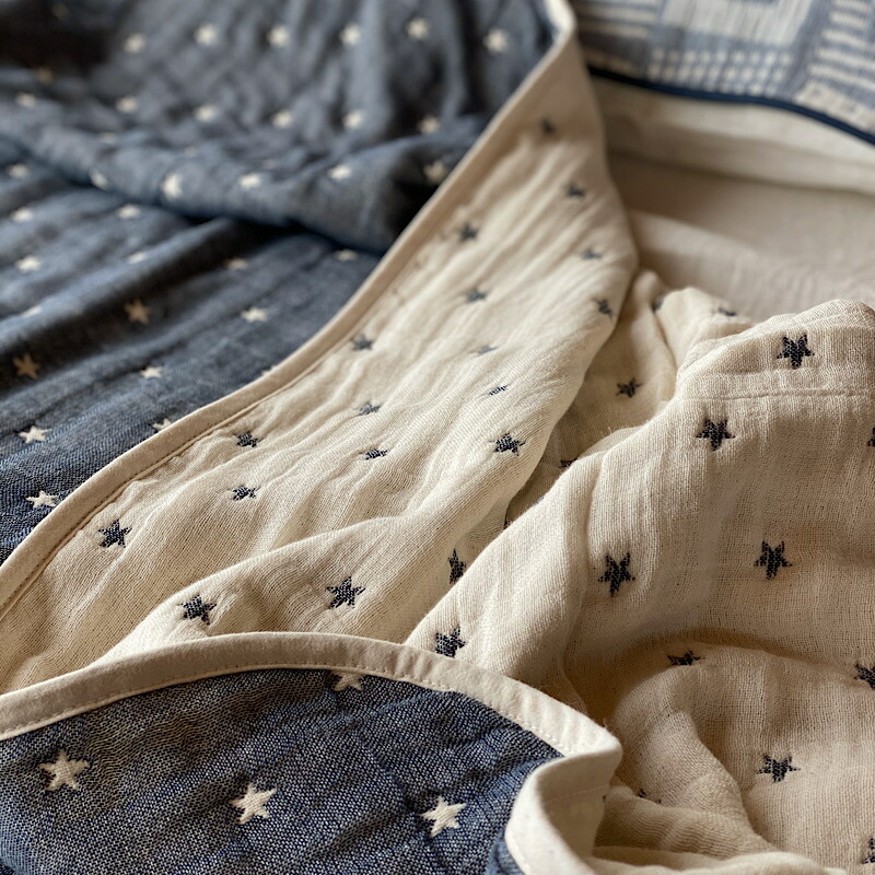 ガーゼケット シングル 綿 肌に優しい ふわふわ 6重 おしゃれ 星 ナイトスカイ ネイビー 140 190 子供 日本製 ギフト 女の子 男の子 母の日 父の日 Ovlov プレゼント Mavipconstrutora Com Br