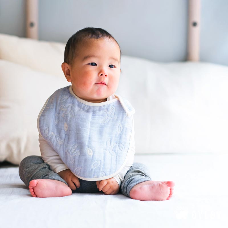 楽天市場】スリーパー ガーゼ ベビー キッズ 鳥 葉っぱ ライトブルー