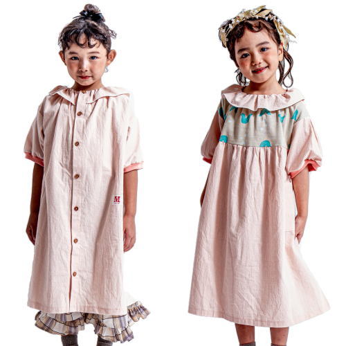 50%OFFセール SALE モル 子ども服 半袖ワンピ 90cm-150cm MOL happiness will come one-piece 2WAYワンピース モスピンク メール便不可 2024春夏 キッズ ジュニア 子ども服 mol room モルルーム画像