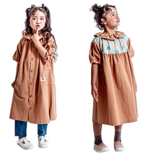 50%OFFセール SALE モル 子ども服 半袖ワンピ 90cm-150cm MOL happiness will come one-piece 2WAYワンピース オールドオレンジ メール便不可 2024春夏 キッズ ジュニア 子ども服 mol room モルルーム画像