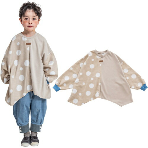 40%OFFセール SALE モル MOL 子ども服 90cm-150cm Random Dot Tops ランダムドットトップス ベージュ メール便OK 25秋冬 長袖Ｔシャツ 薄手トレーナー mol room モルルーム