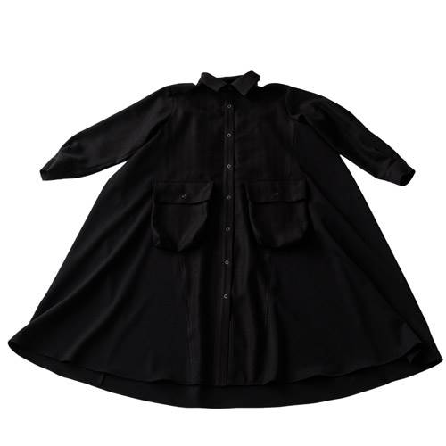 40%OFFセール SALE ヌヌフォルム nunuforme レディース 155cm/163cm ポケットシャツワンピ ブラック メール便不可 25秋冬