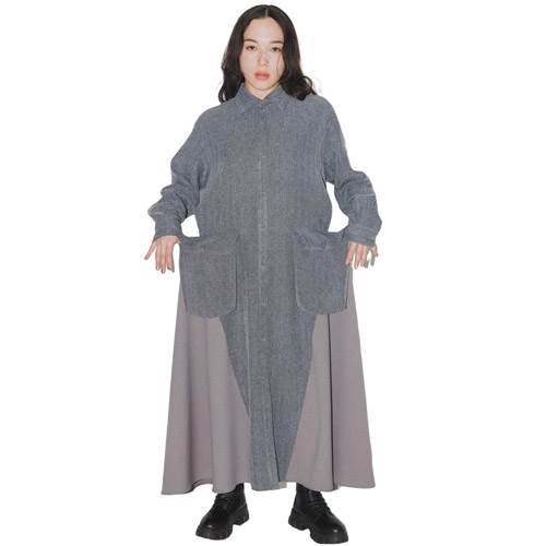 40%OFFセール SALE ヌヌフォルム nunuforme レディース 155cm/163cm ポケットシャツワンピ チャコール メール便不可 25秋冬