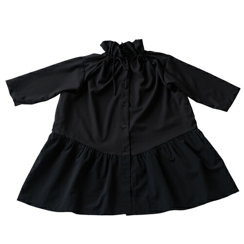 40%OFFセール SALE ヌヌフォルム nunuforme レディース 長袖ワンピース 155cm/163cm ネックドロストフリルワンピ ブラック メール便不可 25秋冬