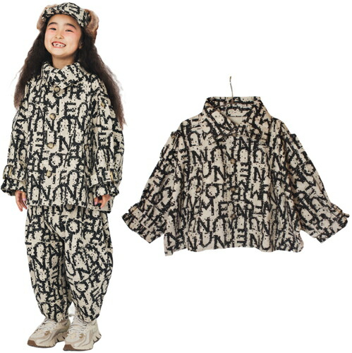 40%OFF割引き販売 SALE  ヌヌフォルム nunuforme  お子さん服 アウター 120珊-145珊 広広とした上衣 ベージュ×黒いこと 電子メイル便不可 25秋冬 キッズファッション-キッズ・ベビー・マタニティ