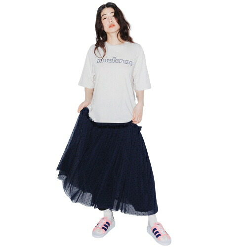 nunuforme（ヌヌフォルム） レディース服 ヘムドットチュールT ベージュ 1(155cm)/2(163cm) メール便OK 2026春夏 新作