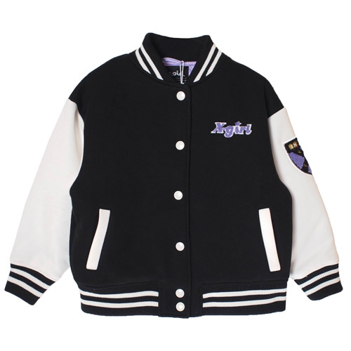 40%OFF大売り出し SALE X-girl Stages ちびっ子服 90-140珊 エックスガールステージス ロゴタイプ縫いスタジャン 象牙色 電子メイル便不可 2024秋冬  XGIRL エックスお嬢さん キッズ アウター 上衣 闘技場前掛け 防寒 ちびっ子服
