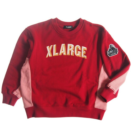 1947円 堅実な究極の エクストララージ キッズ XLARGE KIDS 80-140cm サイド切替ロゴトレーナー ワイモバイルスウェット アカ 130サイズまではメール便配送 80cm 90cm 100cm 110cm 120cm 130cm 140cm 2022秋冬新作 9423102 X-LARGE 子供服