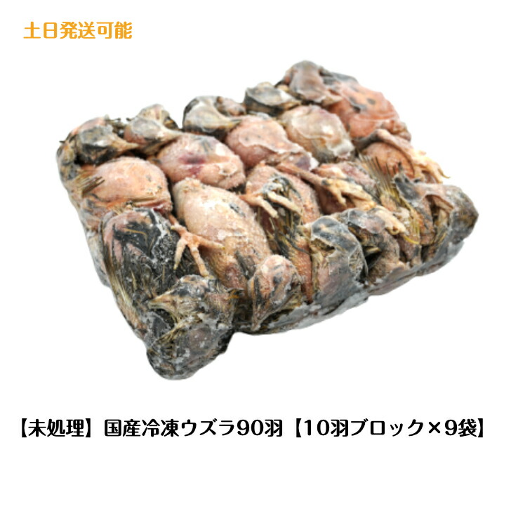 まとめ買いがお得【未処理】国産冷凍ウズラ90羽 【10羽ブロック×9袋】冷凍餌 エサ 猛禽類 爬虫類 両生類 フクロウ タカ ハヤブサ|ふくやんマーケット