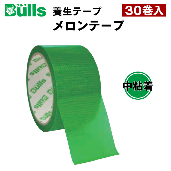 メーカー直送 Bulls ブルス ニュータイプ養生テープメロンテープ 中粘着 PEクロス 幅48ｍｍ×長さ25ｍ 緑 30個入 日本最大級の品揃え