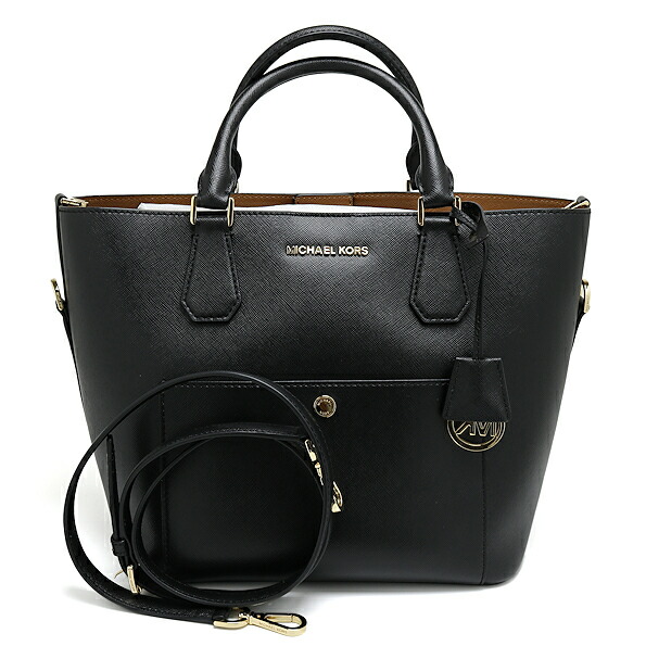 【中古】美品 マイケルコース 2WAYトートバッグ ショルダー付き 30S5GGRT7U レザー ブラック MICHAEL KORS