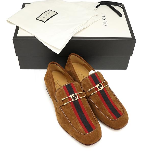 【新品】未使用 グッチ ローファー 603684 スエード ダークブラウン サイズ5 GUCCI