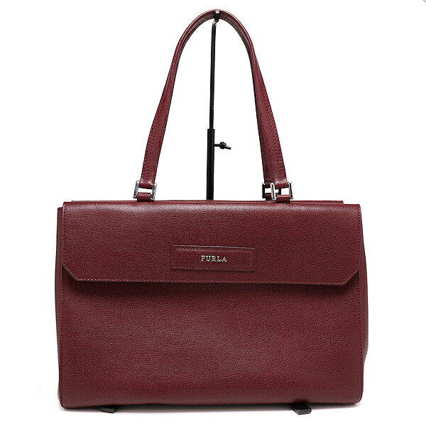 【中古】美品 フルラ ハンドバッグ レザー ワインレッド レディース FURLA