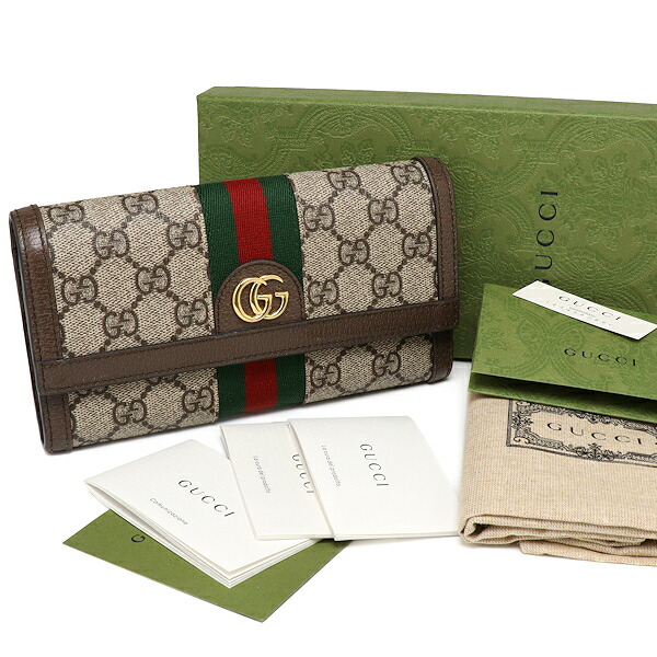 楽天市場】新品未使用 GUCCI グッチ L字ファスナー長財布 ブラウン GG