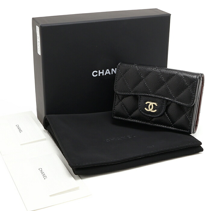 未当て嵌める シャネル スモールフラップウォレット AP0230 キャビア素はだ パウダーコンパクト札入れ CHANEL