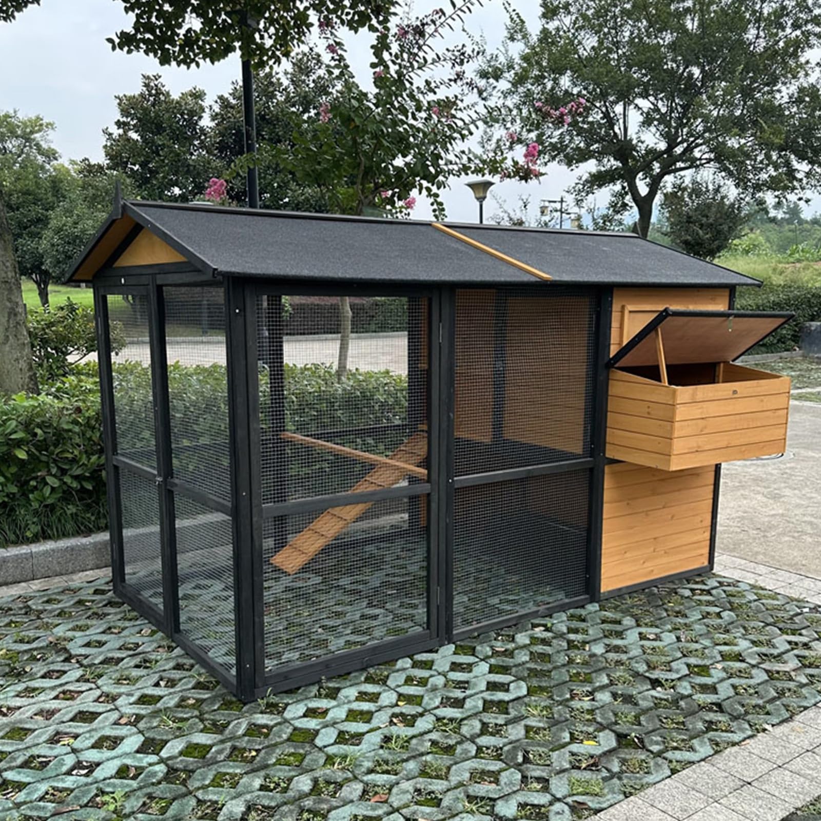 大型鶏掘っ立て小屋、木製鶏小屋、風通し部屋の入り口付き添い人室外家兎掘っ立て小屋、取りはずし能力のあるなお盆とのり面付き添い人鶏掘っ立て小屋