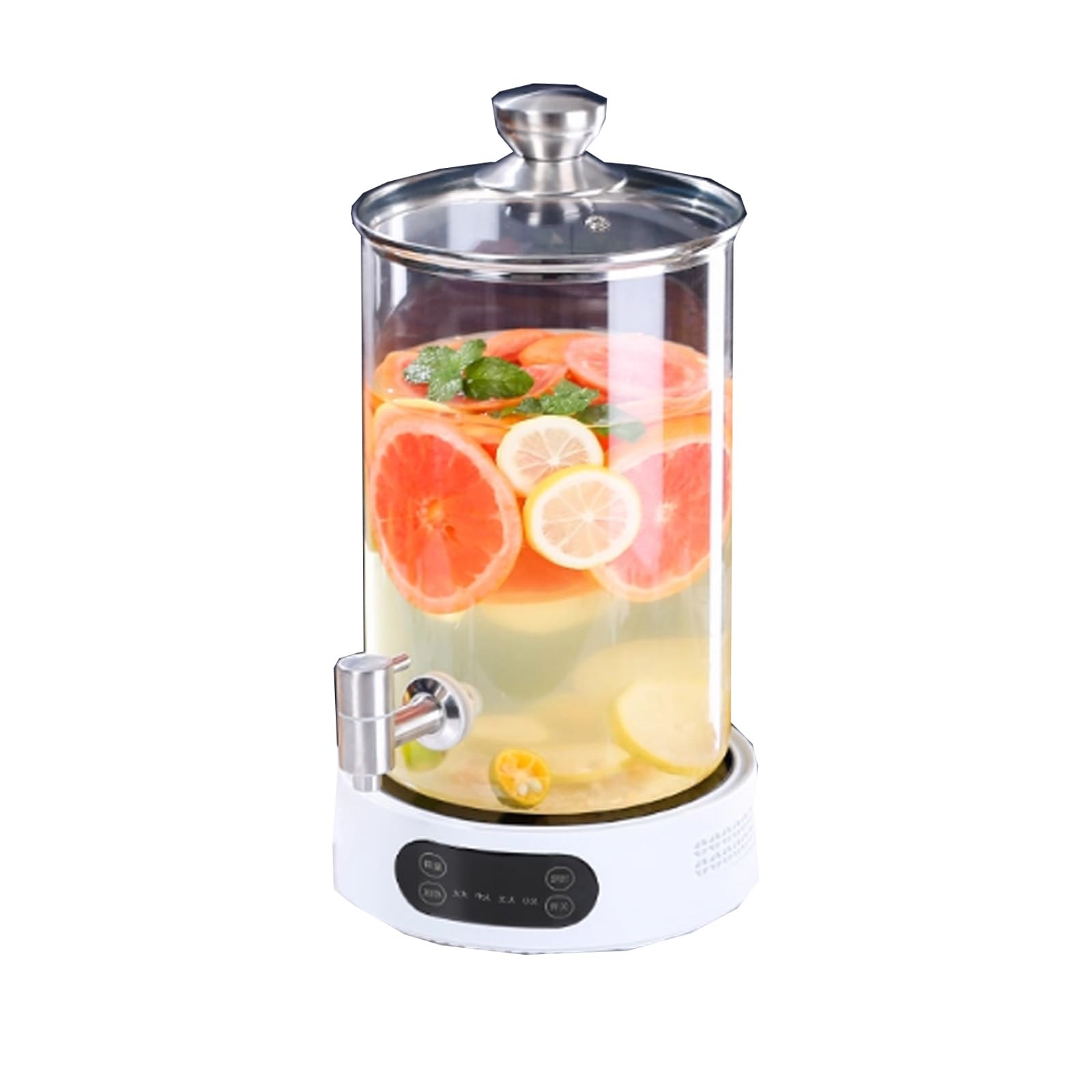 ドリンクサーヴァー 清涼飲料水サーヴァー 保温おけ 3L/4L/5 l / 6 l /7L/8Lから選べ 暖める?保温 耐熱硝子 明かり 水道の栓付き添い人 ステンレス鋼