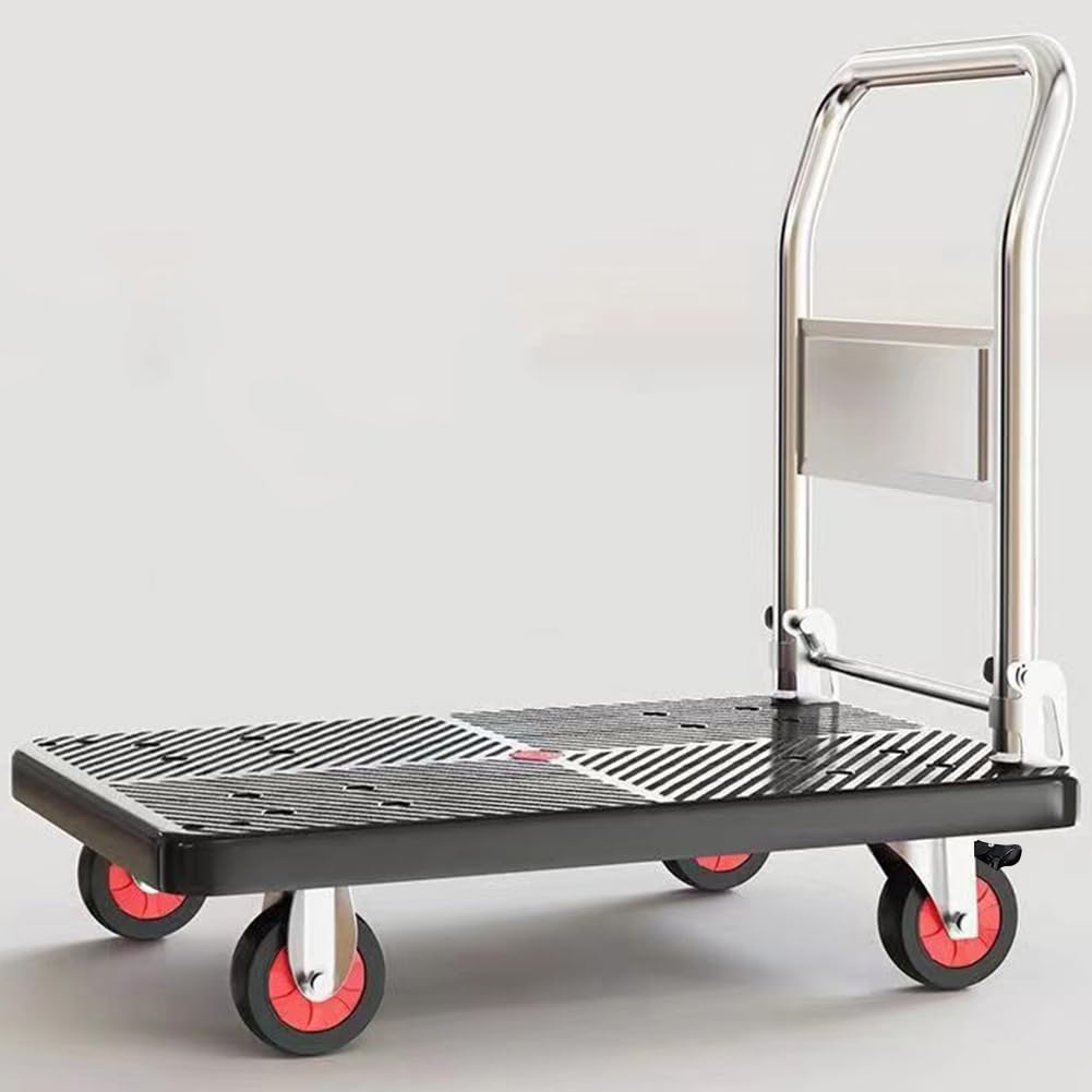 折り畳み 軽さ 身寄り用 お勤め用手押し車 ストッパー付き添い人 耐荷重200kg 静音 キャスター付き添い人 72×48珊 パウダーコンパクト 持ちはこび手押し車 手押し black-with-brake-blue-black