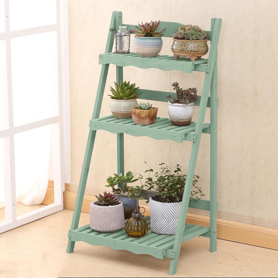 植物スタンド、3層フラワーラダー折りたたみ式ディスプレイ棚、プランターポットオーガナイザー屋内屋外ヤードガーデンパティオ|おやま商店店