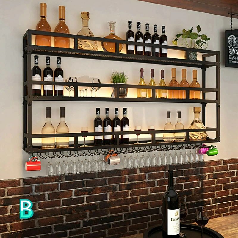 ぶどう酒仕合わせ 飾りつけ式、吊り下げゴブレットラック、ぶどう酒仕合わせ?保持者、飾りつけワインボトルラック アイアン作物 酒棚 、