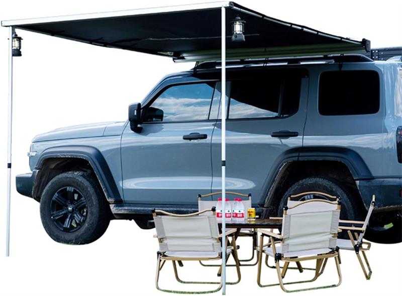 タープ テント 車用、カーサイドタープ、格納式カーサイド オーニング、、オフロード車、suv、mpv 用屋外格納式オーニング1.6*2.