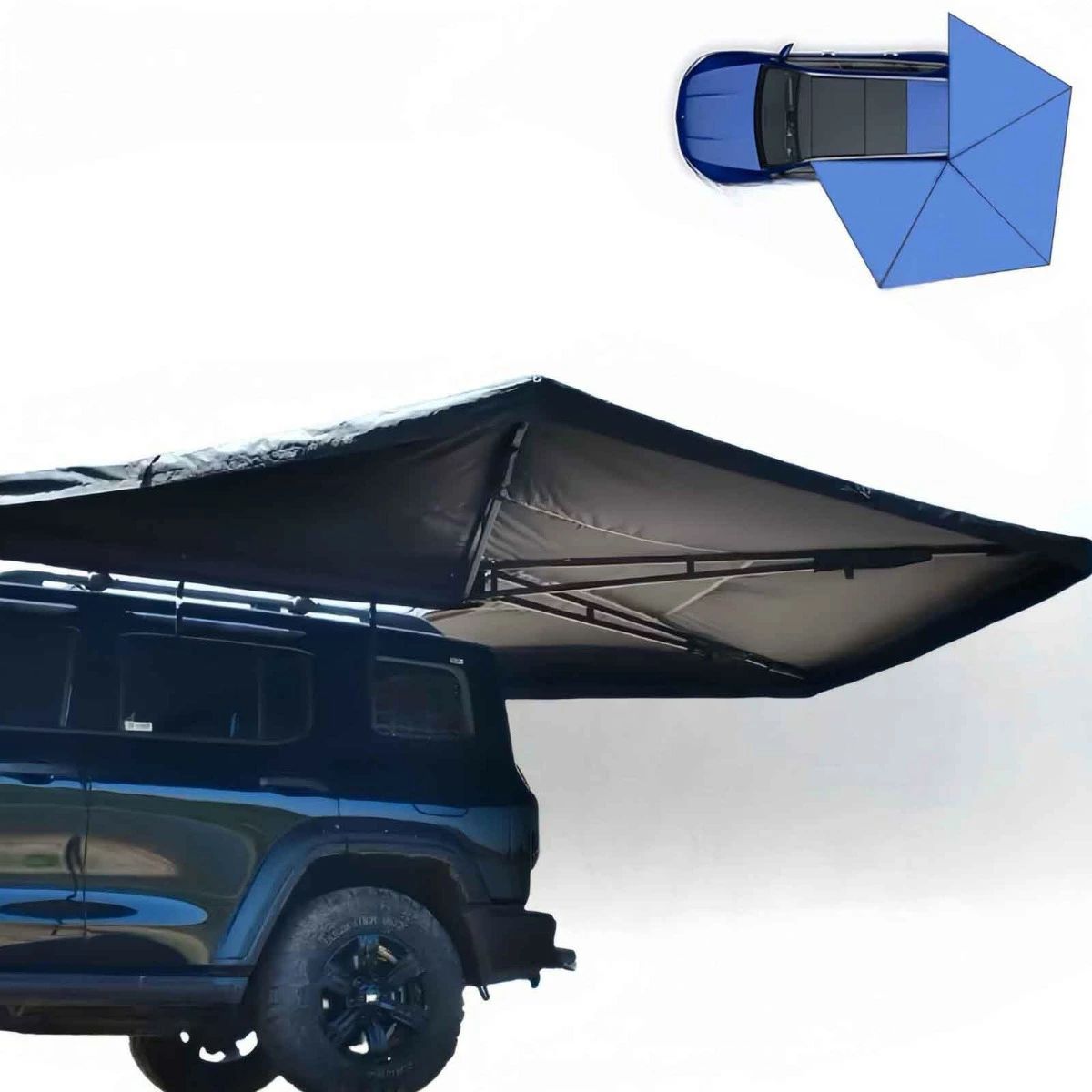 車 カーサイドテント 270°取りひろげるカーサイドタープ カーサイドタープ 車用 カーサイドオーニング 日がさ オフロード車 SUV M