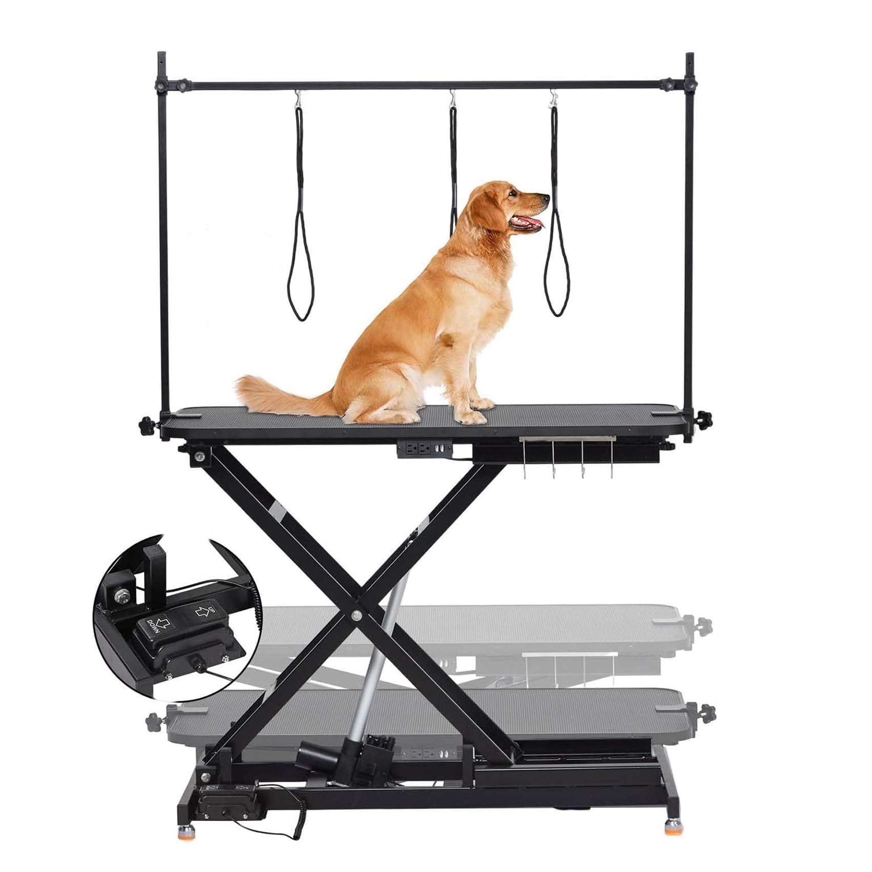 電動式 大型犬/中型犬/小型犬 猫/犬用グルーミングテーブル 高耐久 手ごわい 愛玩動物 切り調える台 高さ合わせる能力のある 電動昇降式一覧表
