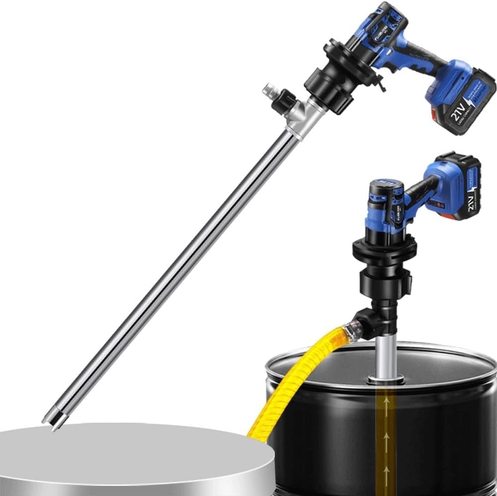 申し受ける式電動オイルーポンプ 電動油絵の具送りとどけるポンプバレルポンプ、90-150L/時間大吸いつける焚き物膜鳴楽器揚水機、速力度合わせる能力のあるな乾電池駆