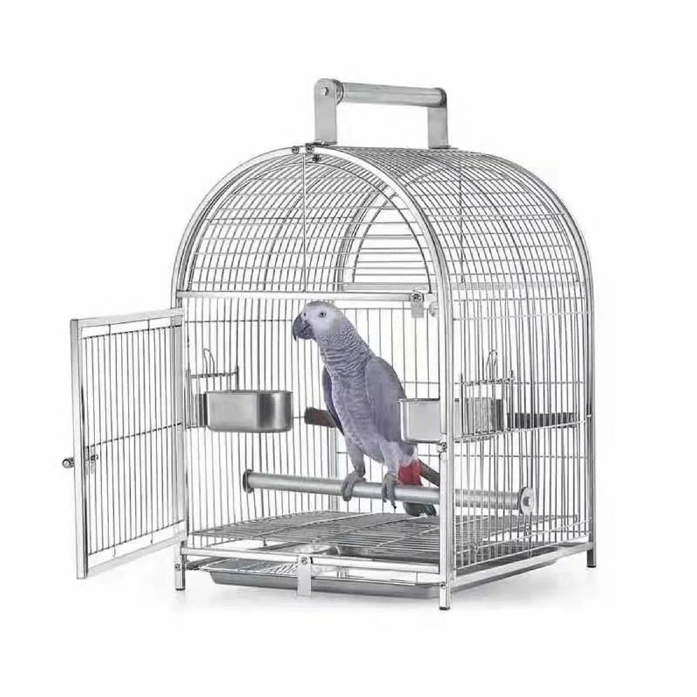 ステンレス鋼鋼 鳥用持ちはこびかご 鶏小屋 持ちはこぶ用小型オウム真理教旅する伏せ籠 ペットバードケージ 旅する鳥かご カナリア 鳥用持ちはこびかご