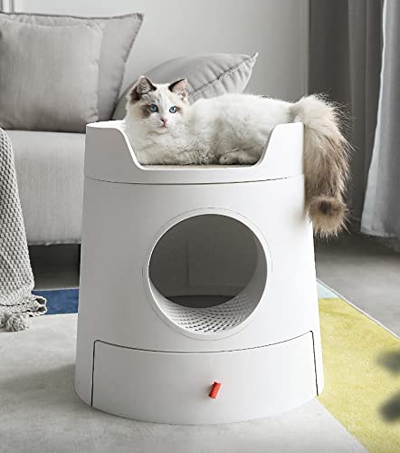 室内用便器 猫スクラッチャー付 城風 上下2層 猫の巣 座布団付き添い人 猫室内用便器本体 抽き出し式の猫室内用便器本体 消臭猫の室内用便器 スコ