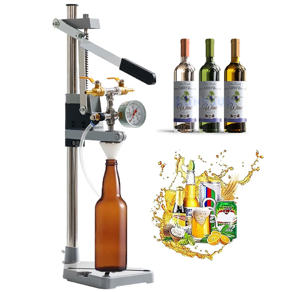 ビールボトル充填機手動逆圧ボトルフィラー、圧力計と排気バルブ付きワイン飲料消泡充填機、10-50mm充填ボトル口、液体充填ツー|おやま商店店