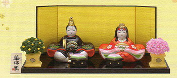 彩絵 親王飾り雛　ひな人形 コンパクト かわいい 雛人形 コンパクト かわいい 雛人形 おしゃれ インテリア 雛人形 かわいい 雛人形 薬師窯 雛人形 平飾り 雛人形 小さい 雛人形 陶器 立雛 お雛様 陶器 桃の節句 初節句 お孫さん 女の子 プレゼント｜陶器の事なら親たぬき子たぬき