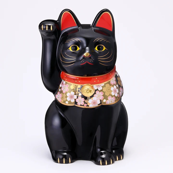 桜づくし 招き猫 黒 大 まねきねこ 招き猫 置物 招き猫 かわいい 招き猫 開店祝い 招き猫 薬師窯 招き猫 右手 プレゼント 男性 開店 祝い プレゼント おしゃれ カフェ 開店祝い プレゼント 新築祝い プレゼント 友人 プレゼント 友人 引っ越し祝い